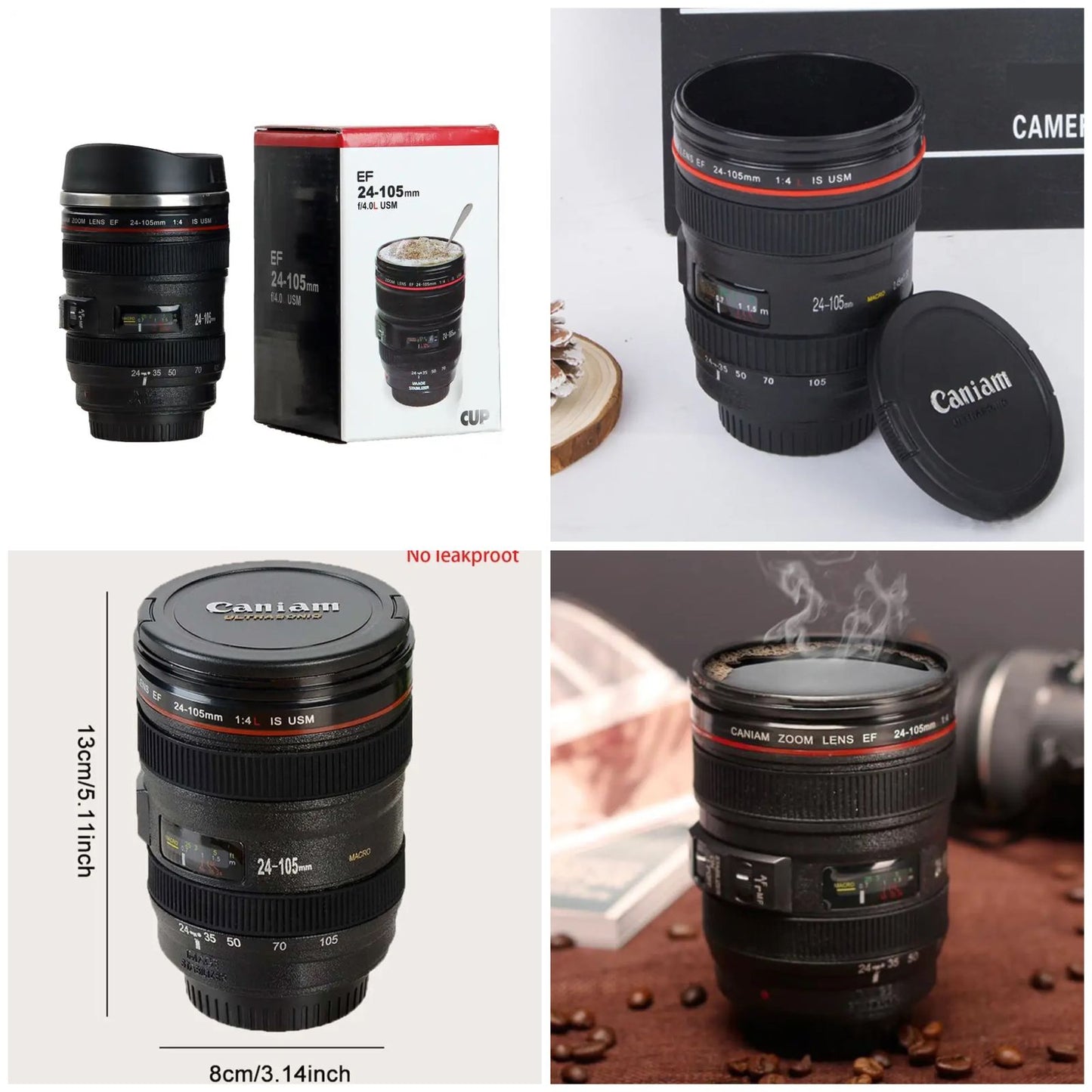 Stainless Steel Camera Coffee Lens Mug Creative Gift Coffee Cups - Hazaaz.com