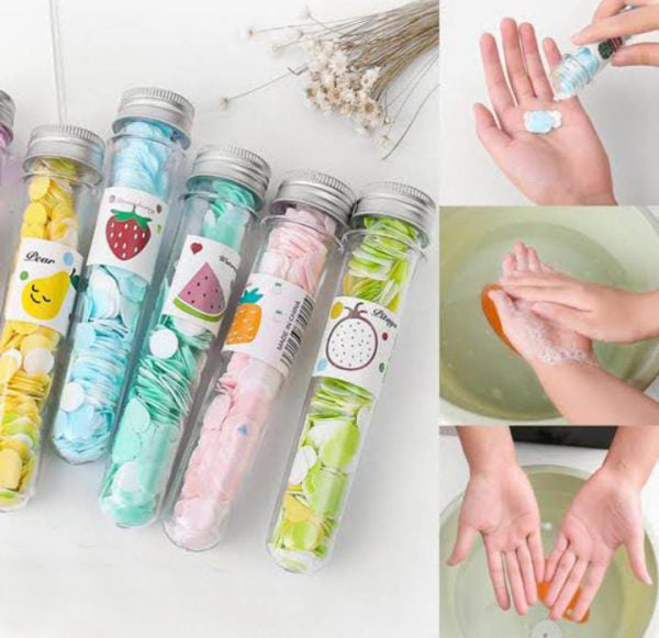 100 Pc’s Disposable Paper Soap With Bottle