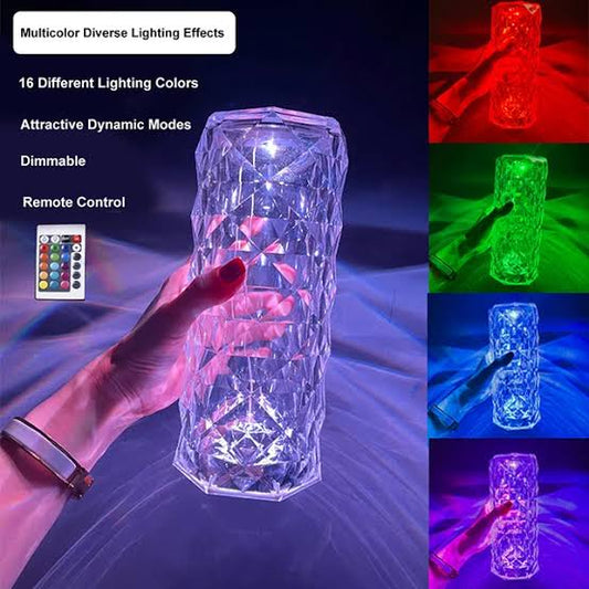 16 Colors Diamond Rose Crystal Lamp Bedside Acrylic Usb Rechargeable Table Lamp Hazaaz.com