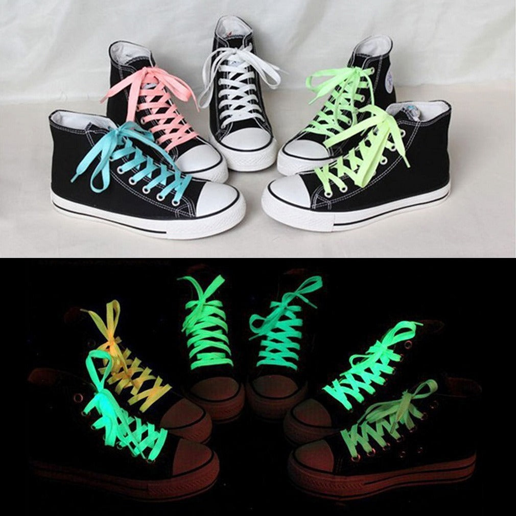 Luminous Glow In The Dark Shoelaces For Boys Girls Fun Light Up Glow Strap Flash Shoe Laces (Green Colour) - Hazaaz.com