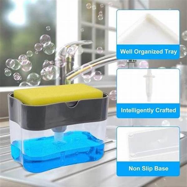 2-in-1 Dishwashing Liquid Box Soap Pump Dispenser Sponge Holder hazaaz.com