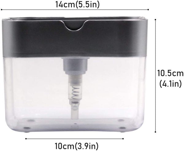 2-in-1 Dishwashing Liquid Box Soap Pump Dispenser Sponge Holder hazaaz.com