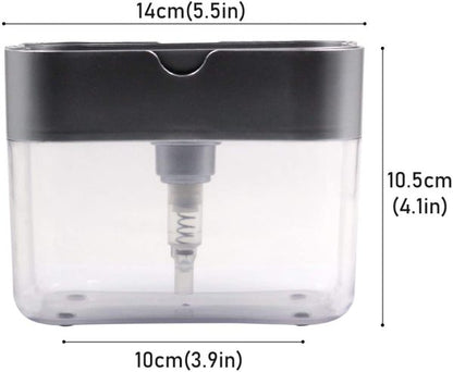 2-in-1 Dishwashing Liquid Box Soap Pump Dispenser Sponge Holder hazaaz.com