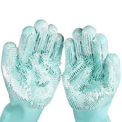 Silicone Washing Full Finger Gloves – For Home - Hazaaz.com