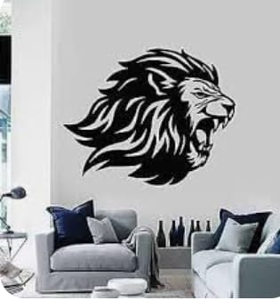 Aggressive Lion Face Wall Decoration