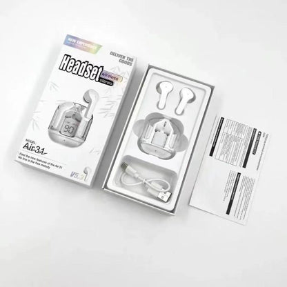 Earbuds Wireless Crystal Transparent Body (Air31) - Hazaaz.com