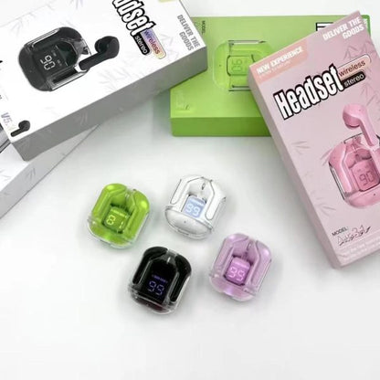 Earbuds Wireless Crystal Transparent Body (Air31) - Hazaaz.com