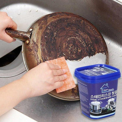 Powerful Stainless Steel Cookware Cleaning Paste Household Kitchen Cleaner Washing Pot Bottom Scale Strong Cream Detergent 800 Gram - Hazaaz.com