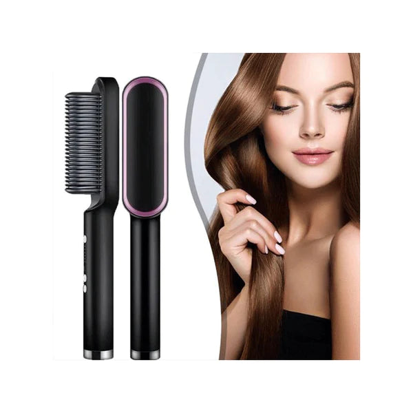 Hair Straightener (2-in-1 Hair Brush Curler & Straightener) hazaaz.com