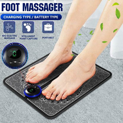 Ems Foot Massager Mat Electric Usb Charging Smart Display Tens Acupuncture Feet Cushion Blood Circulation Pad Health Care Home (hazaaz.com)