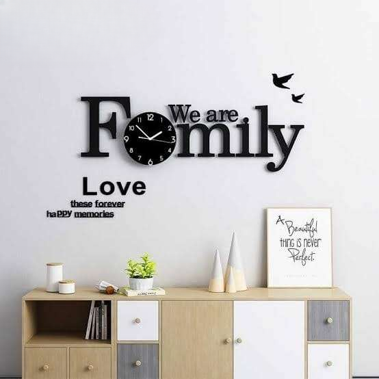 Family Wall Clock Mdf Wood Material Hazaaz