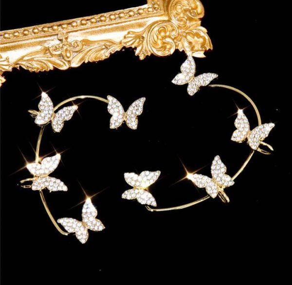 Golden Butterfly Earcuff Pair For Girls - Hazaaz.com