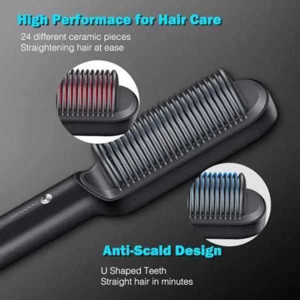 Hair Straightener (2-in-1 Hair Brush Curler & Straightener) hazaaz.com