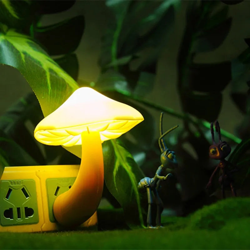 Led Mushroom Plug-in Night Light Lamp With Dusk To Dawn Sensor - Hazaaz.com