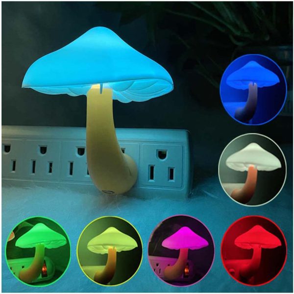 Led Mushroom Plug-in Night Light Lamp With Dusk To Dawn Sensor - Hazaaz.com