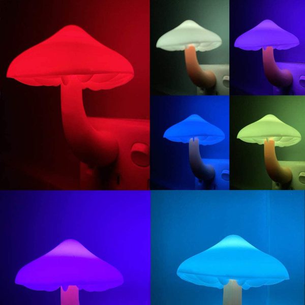 Led Mushroom Plug-in Night Light Lamp With Dusk To Dawn Sensor - Hazaaz.com