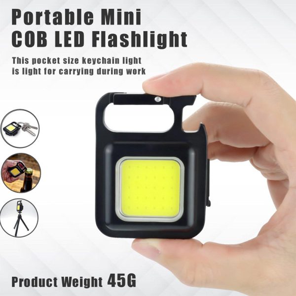 Multifunction 500 Lumens Mini Pocket Cob Led Portable Keychain Light (Hazaaz.com)