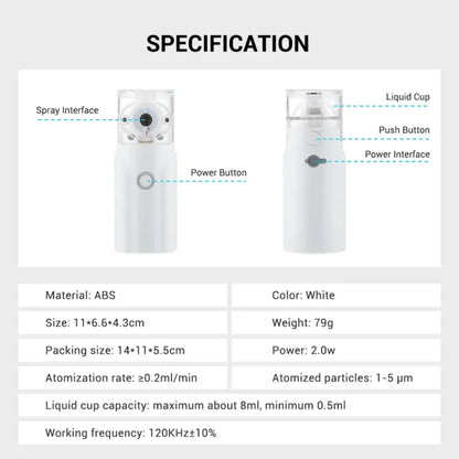 Portable Nebulizer For Asthma Rechargeable Inhaler Nebulizer Machine For Kids And Adults Medical Asthma Nebulizer - Hazaaz.com