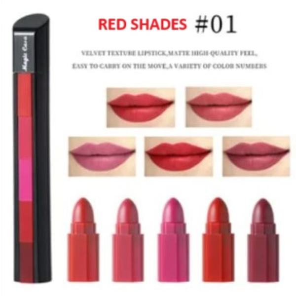 5 In 1 Matte Lipsticks Waterproof - hazaaz.com