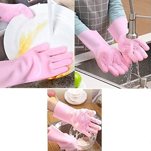 Silicone Washing Full Finger Gloves – For Home - Hazaaz.com