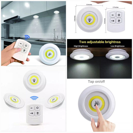 Tap Led Light With Remote Control (pack Of 3 Lights) - Hazaaz.com