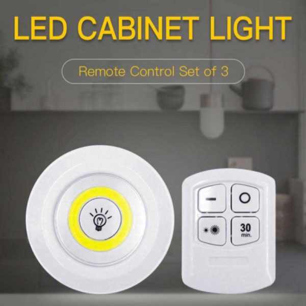 Tap Led Light With Remote Control (pack Of 3 Lights) - Hazaaz.com