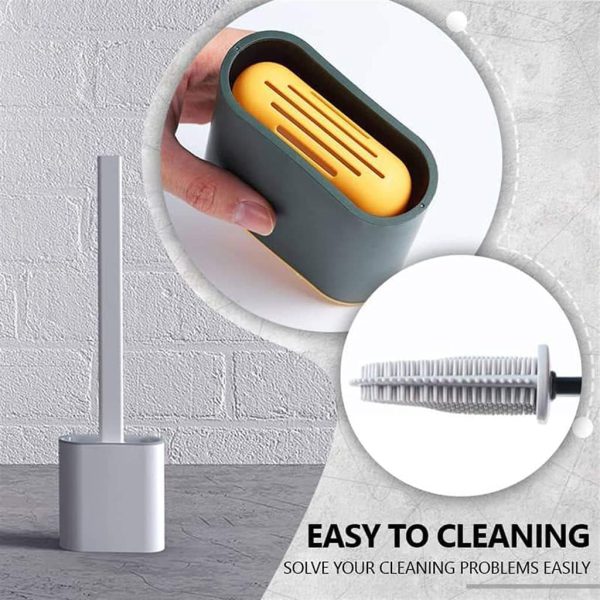 Silicone Toilet Brush With Quick Drying Holder Hazaaz.com