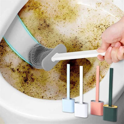 Silicone Toilet Brush With Quick Drying Holder Hazaaz.com