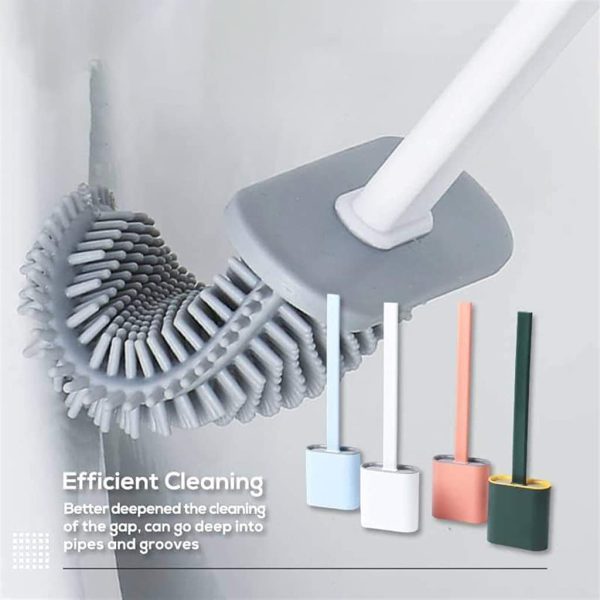 Silicone Toilet Brush With Quick Drying Holder Hazaaz.com