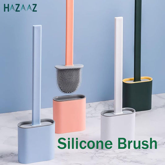 Silicone Toilet Brush With Quick Drying Holder Hazaaz.com