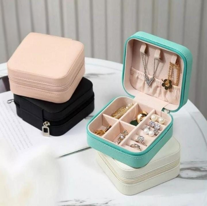 Travel Leather Pocket Jewellery Organizer With Box - Hazaaz.com