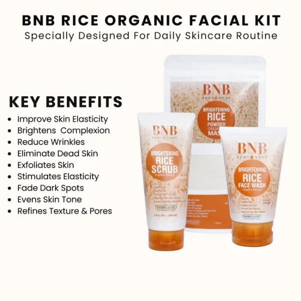 BNB Whitening Rice Organic Glow Kit - Hazaaz.com