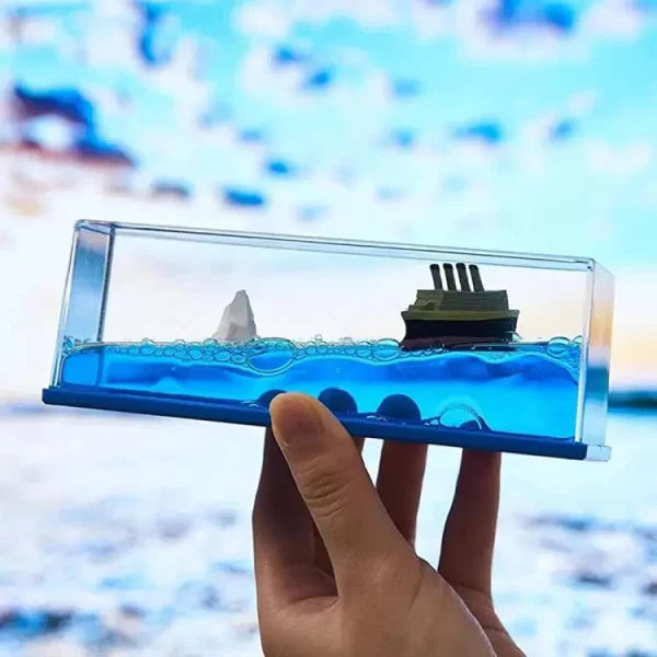 Car Dashboard Cruise Ship Fluid Drift Bottle Boat Floating - Hazaaz.com