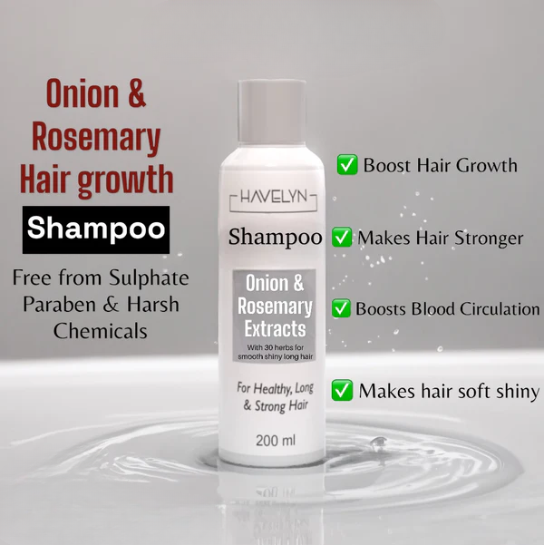 Havelyn Onion & Rosemary Shampoo For Healthy, Long & Strong Hair - hazaaz