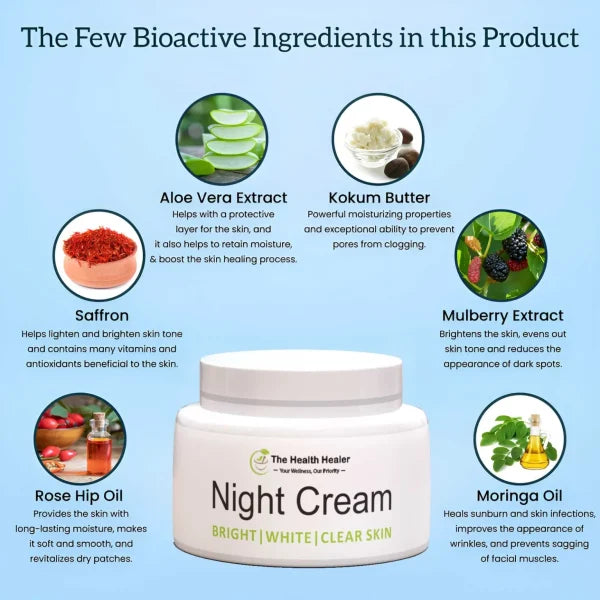 Night Cream For Bright, White And Clear Skin - hazaaz.com