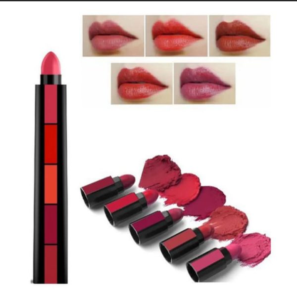 5 In 1 Matte Lipsticks Waterproof - hazaaz.com