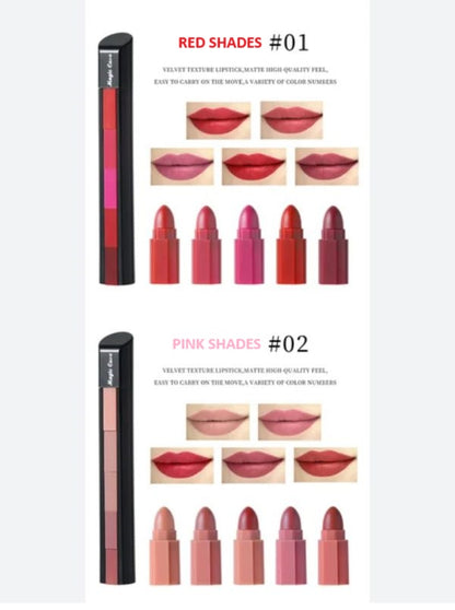 5 In 1 Matte Lipsticks Waterproof - hazaaz.com