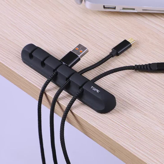 Silicone USB Cable Adhesive Desktop Wire Organizer Charging Cord Clamp Winder Management Clips (For Mouse Headphone Wire) - Hazaaz.com