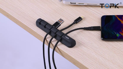 Silicone USB Cable Adhesive Desktop Wire Organizer Charging Cord Clamp Winder Management Clips (For Mouse Headphone Wire) - Hazaaz.com