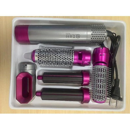 5 In 1 Hair Dryer And Styler | Hot Air Brush | Hair Volumizer | Straightener And Curler - Hazaaz.com